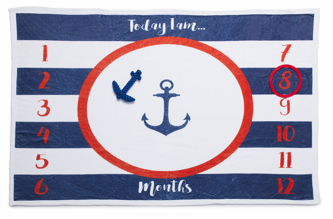 Simple Being Anchor Theme Baby Monthly Milestone Blanket