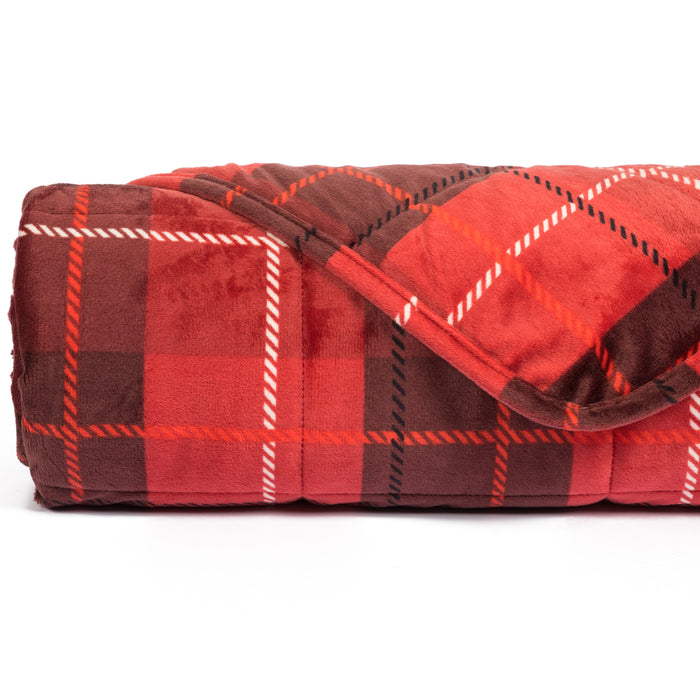 Simple Being Red Plush Weighted Blanket