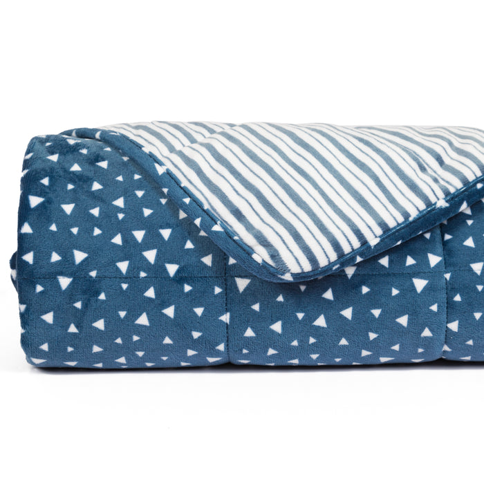Simple Being Blue Plush Weighted Blanket