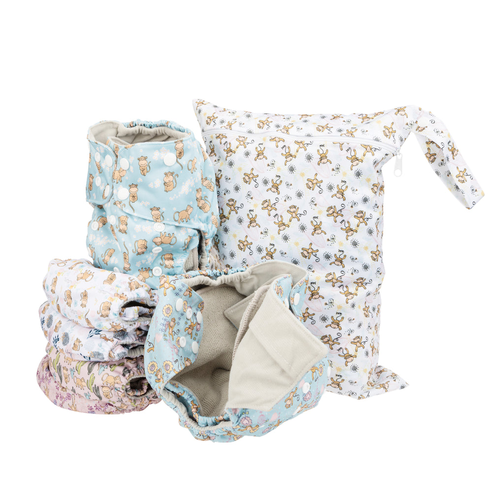 Simple Being Whimsical Print Unisex Reusable Baby Cloth Diapers