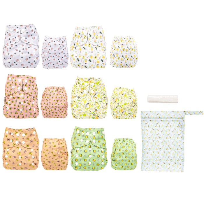 Simple Being Bugs Print Unisex Reusable Baby Cloth Diapers