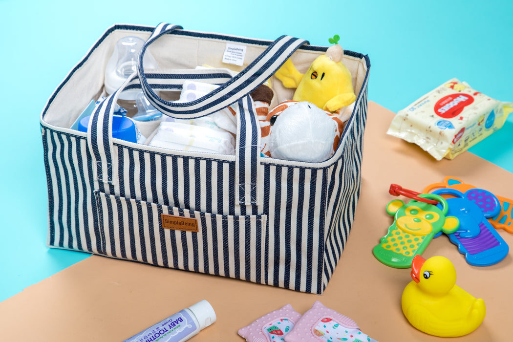 KiddyCare Baby Diaper Caddy Organizer Blue Plus Size
