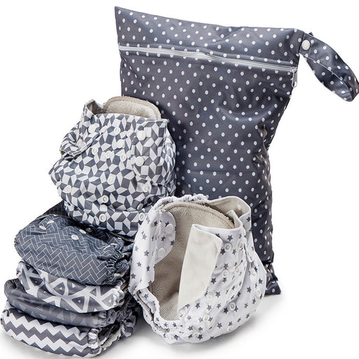 Geometric Print Unisex Reusable Baby Cloth Diapers-SimplyLife Home