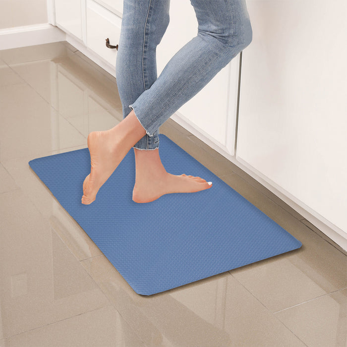 Simple Being Blue/Tan Anti-Fatigue Kitchen Floor Mat (32" x 17.5")