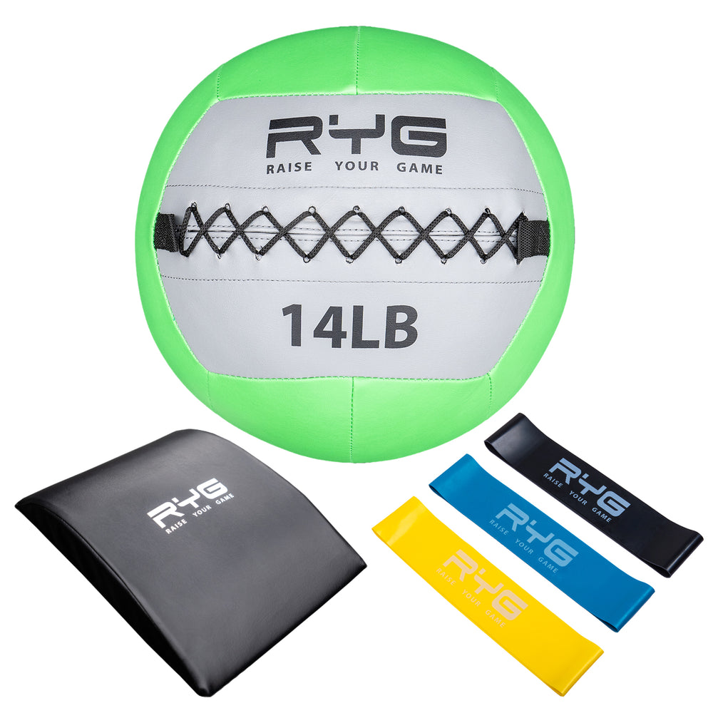 Raise Your Game 14lb Wall Ball Set with Ab Mat
