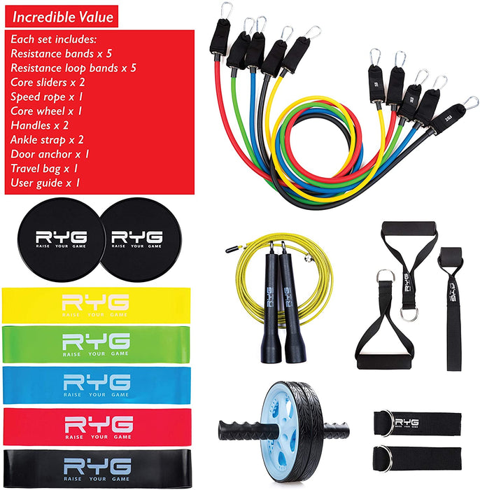 Raise Your Game Resistance Band Set (19pcs)