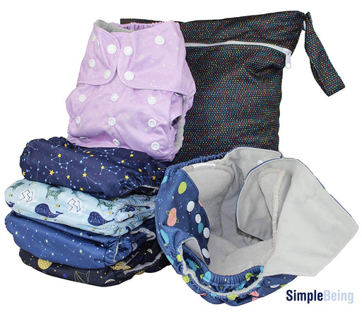 Simple Being Constellation Print Unisex Reusable Baby Cloth Diapers
