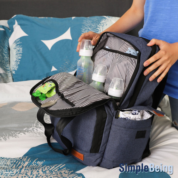 Simple Being Blue Baby Diaper Bag Backpack