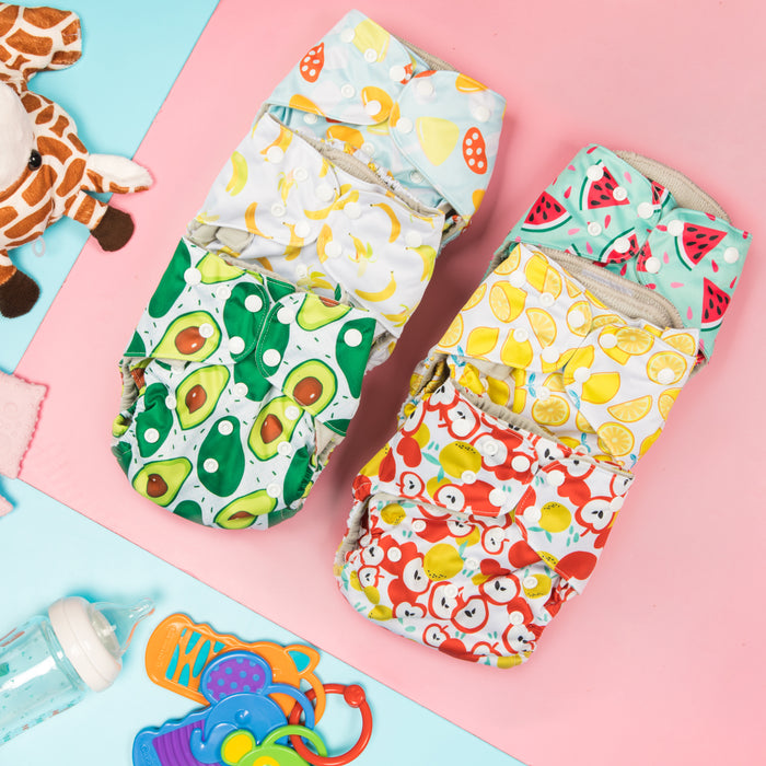 Simple Diaper Simple Being Foodie Print Unisex Reusable Baby Cloth Diapers ...