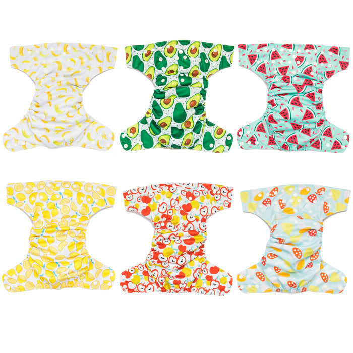 Simple Being Foodie Print Unisex Reusable Baby Cloth Diapers