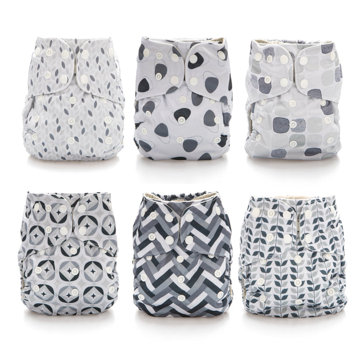 Simple Being Retro Print Unisex Reusable Baby Cloth Diapers