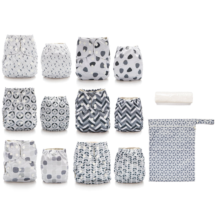 Simple Being Retro Print Unisex Reusable Baby Cloth Diapers