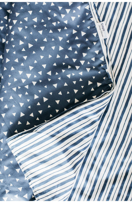 Simple Being Weighted Blanket Duvet Cover - Geometric Triangle/Stripe Blue