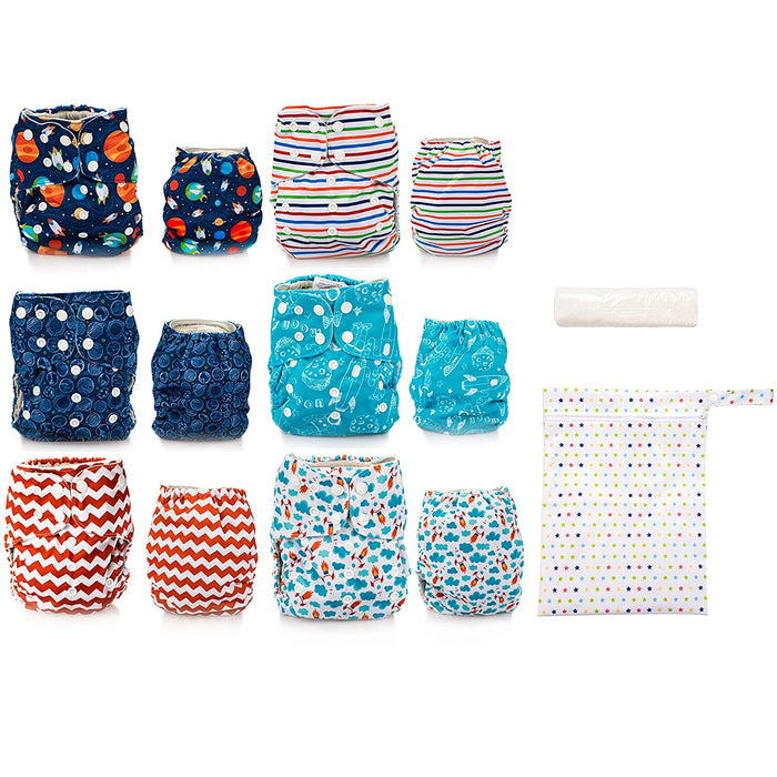 Simple Being Outer Space Print Unisex Reusable Baby Cloth Diapers